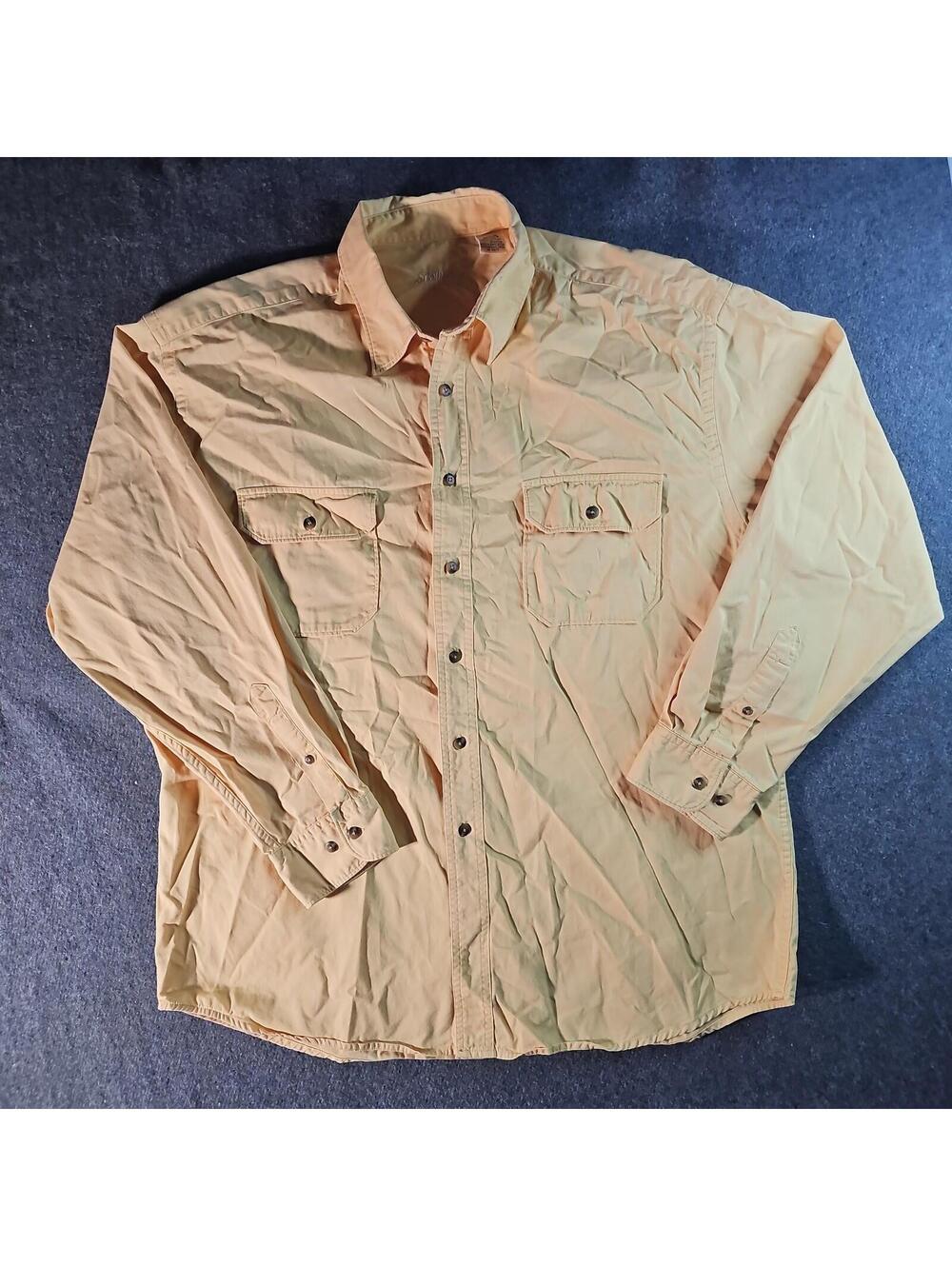 St Johns Bay Twill L Button Up Yellow Orange